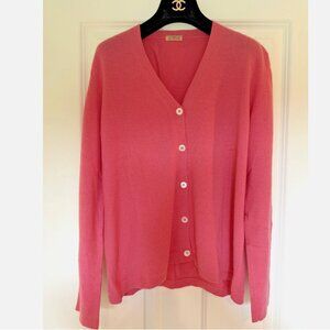 Malo Luxury Cashmere Cardigan Pink Size Medium-Large MSRP $890 Mint Condition